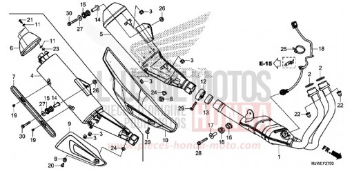 EXHAUST MUFFLER CBR500RAG de 2016